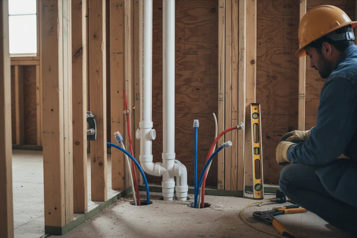 Drain and supply rough-in during Leak Detection in Rio Verde